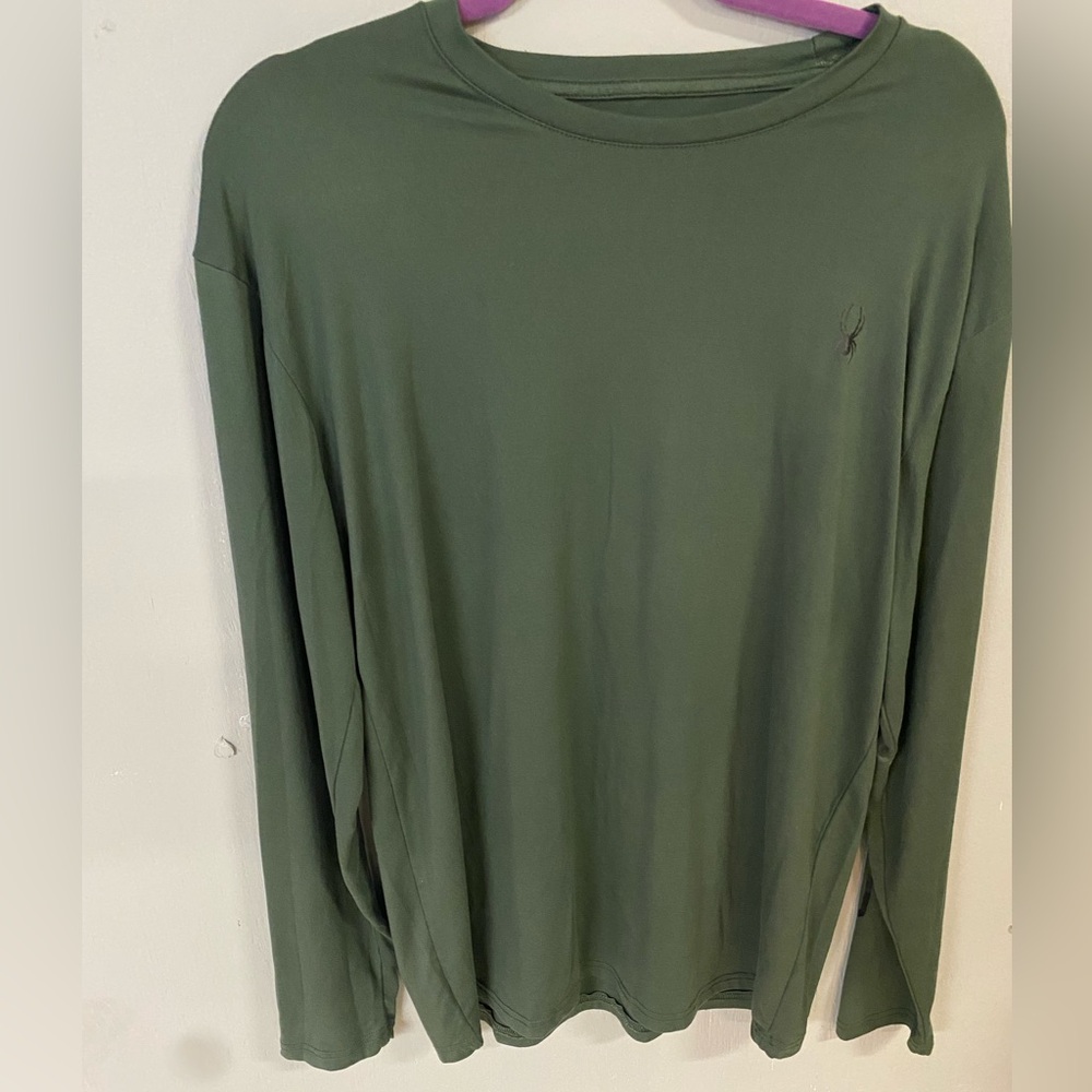 Spyder Men's Long Sleeve Crewneck Shirt - Olive Green Size Large